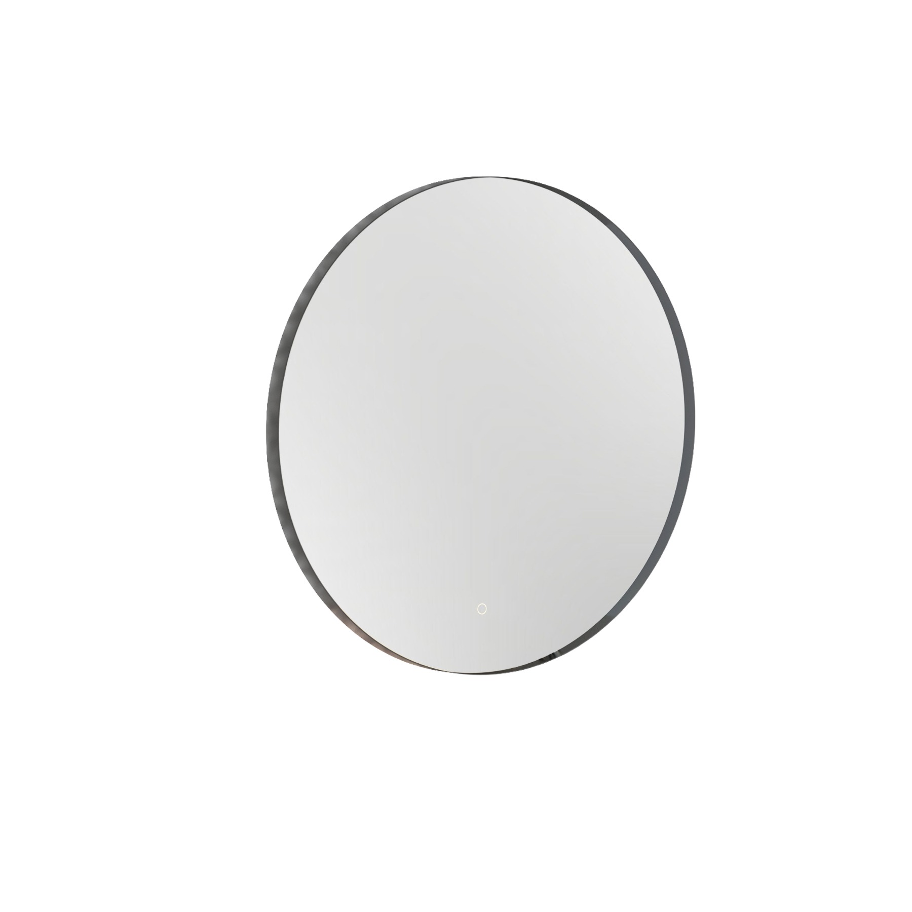 Luton Matt Black Round Backlit LED Illuminated Bathroom Mirror Framed with Demister Pad & Touch Sensor