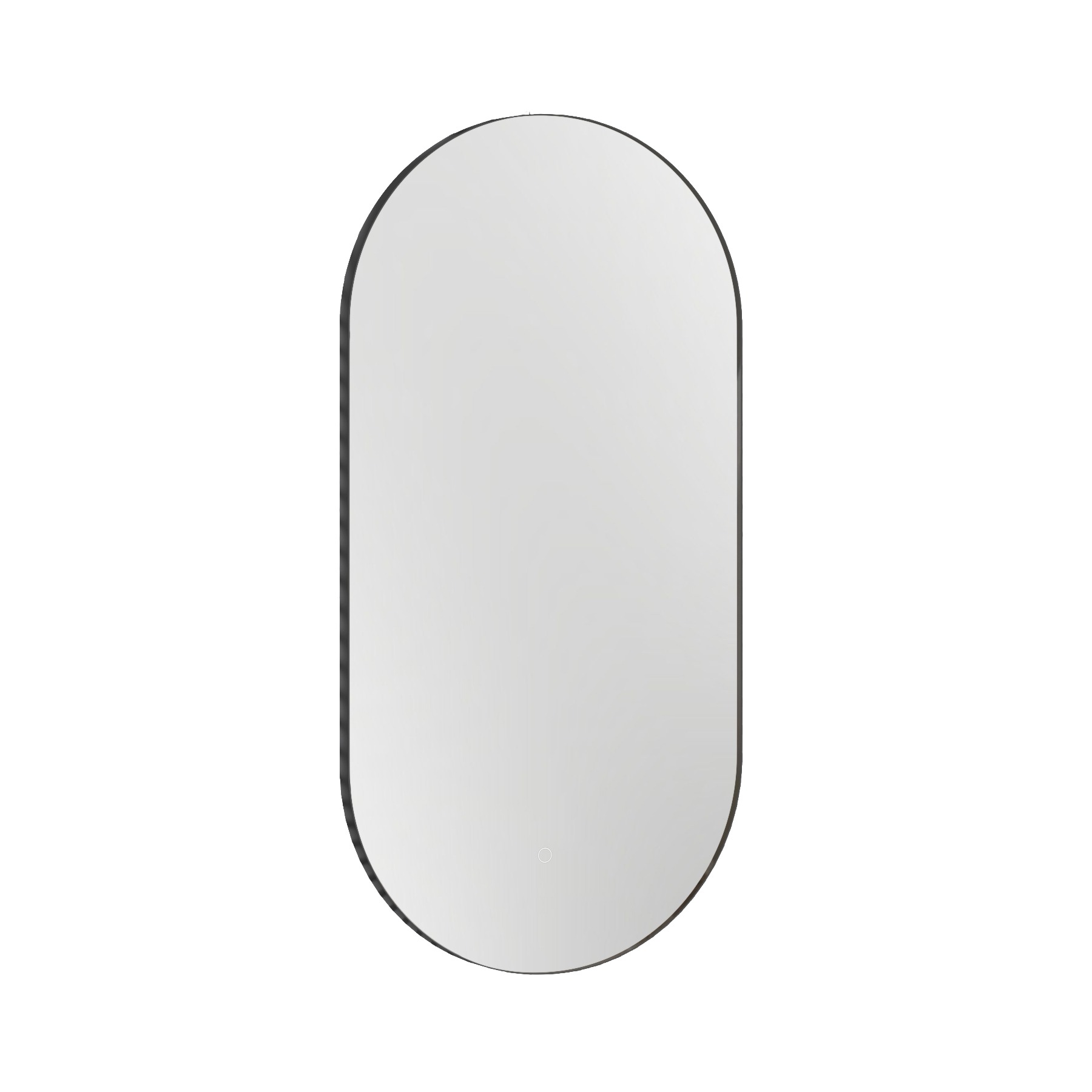 Luton 900 x 450mm Matt Black Backlit LED Illuminated Framed Mirror with Demister Pad & Touch Sensor - Capsule