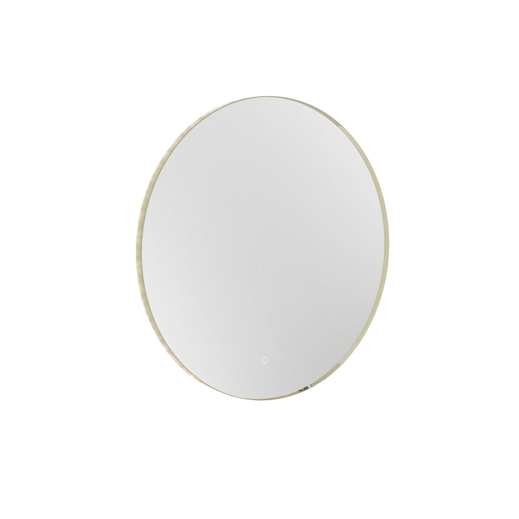 Luton 600 x 600mm Brushed Brass Round Backlit LED Illuminated Bathroom Mirror Framed with Touch Sensor