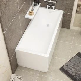 Cesar Acrylic Square Single Ended Shower Bath 1500 X 700mm Inc Square