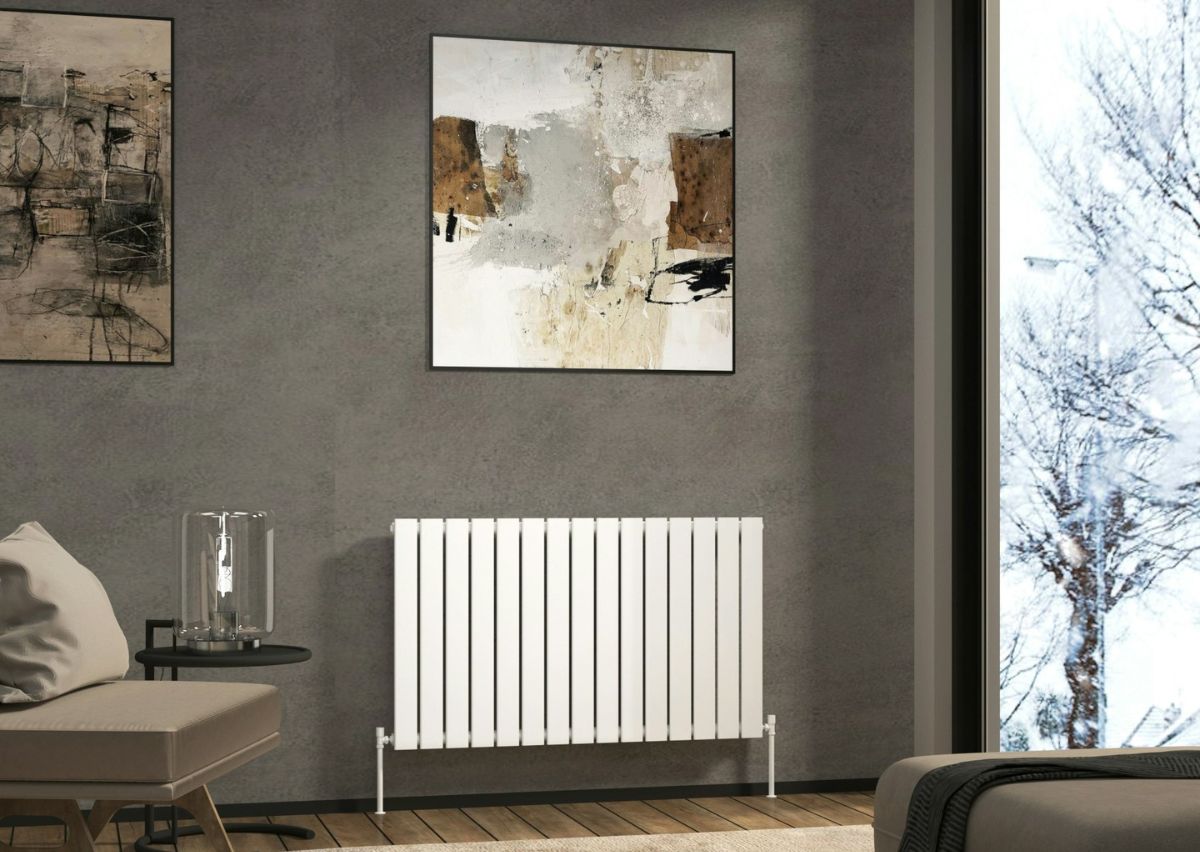 horizontal white radiator