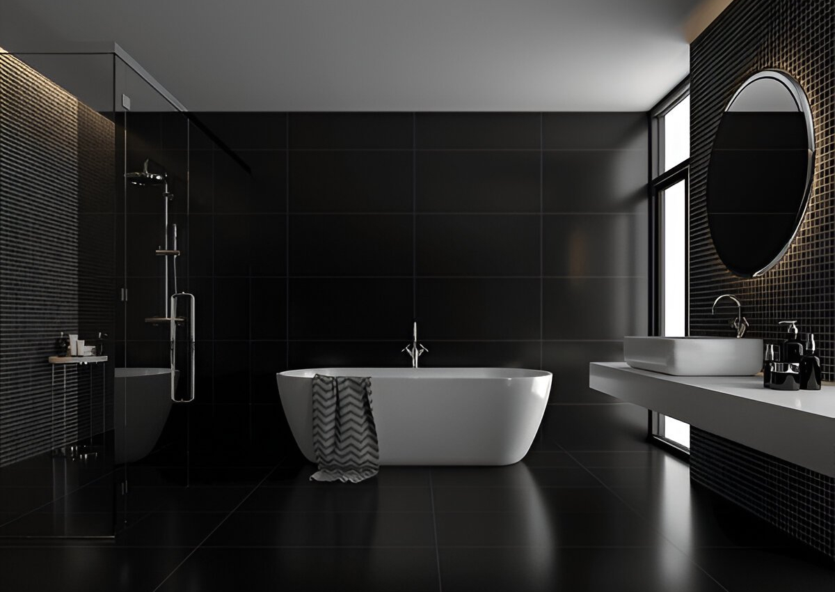 black and white bathroom 