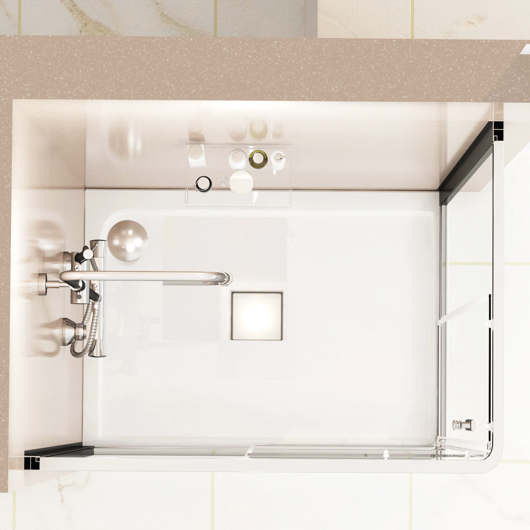 Plaza 1100 x 760mm Rectangular Corner Entry Shower Enclosure - Sliding ...