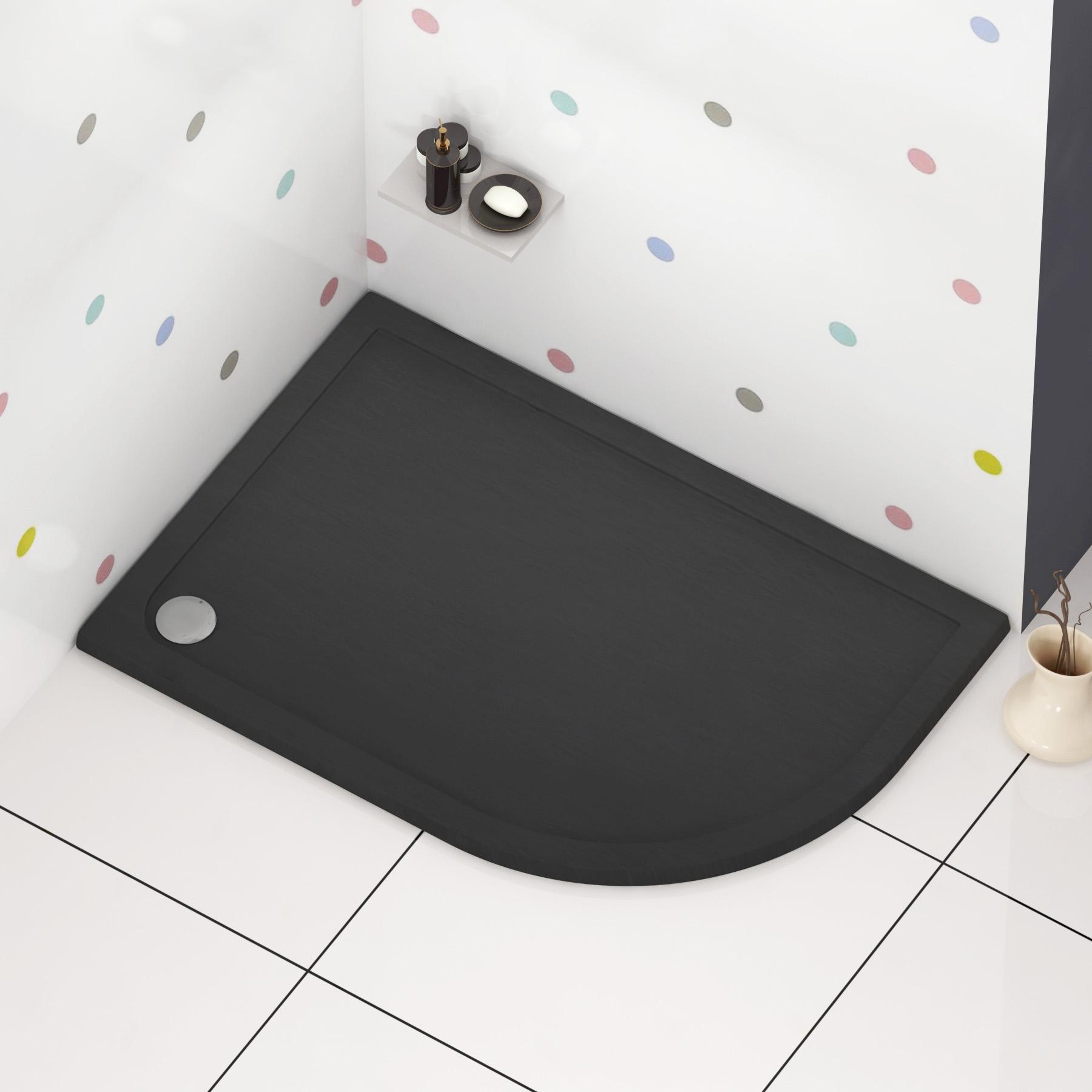 Hudson Reed 40mm Slimline RH Offset Quadrant Pearlstone Shower Tray