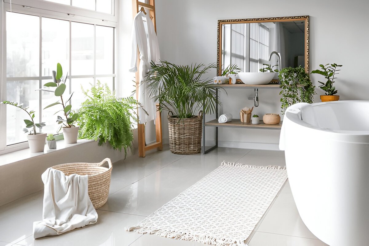  Green Plants in bathroom for fresh look